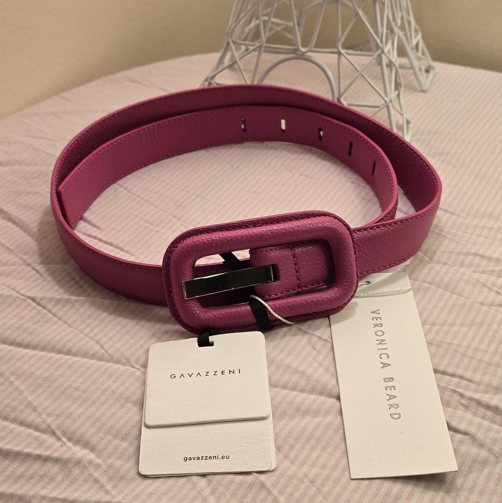 Gavazzeni X Veronica Beard Lavanda Belt In Willer Rosa Fuscia. NWT. SZ 80